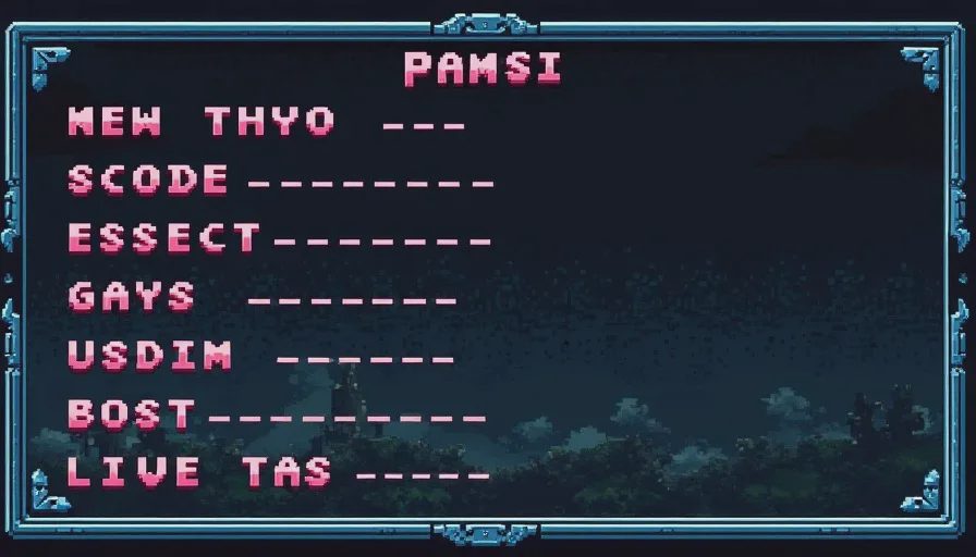 classic game cheat entry or pause code screen