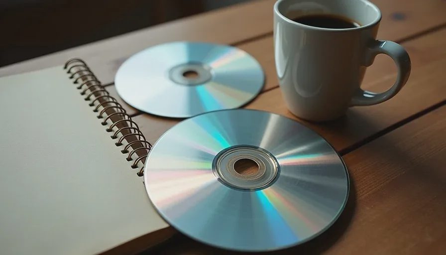 old console discs and notebook from diner draft