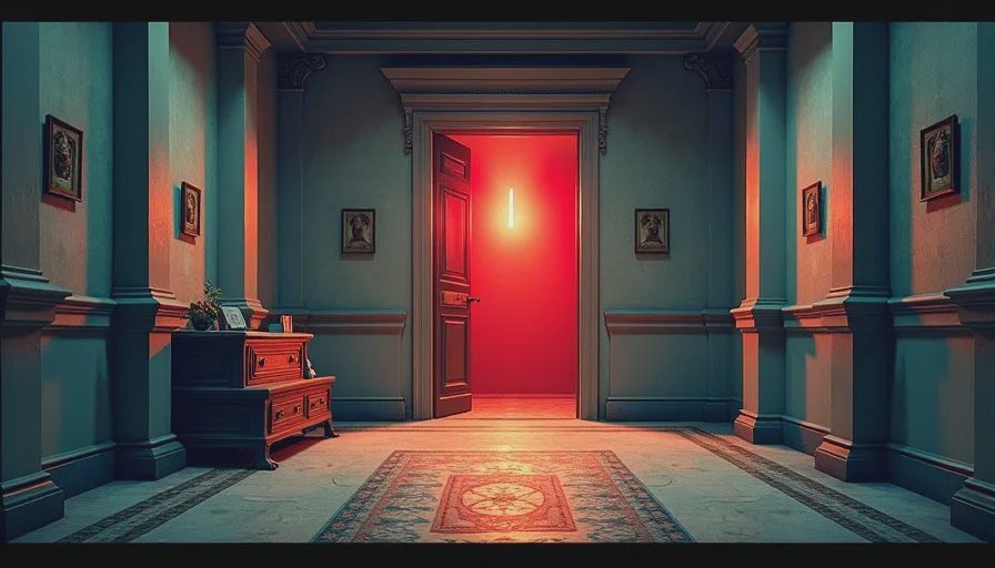 classic game quiet corridor after ending showing permission to leave