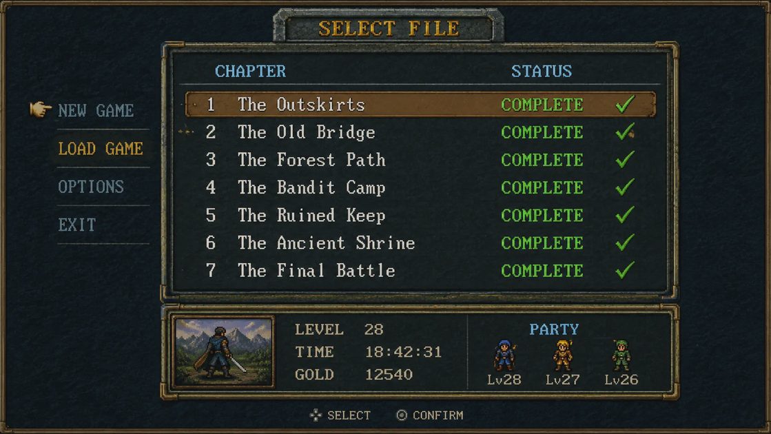 PS2 chapter select screen after bringing thrift game home