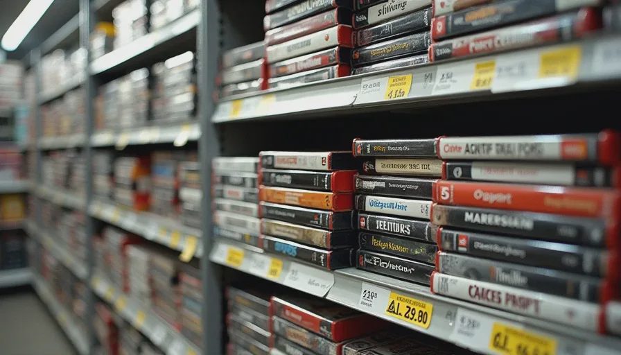thrift PS2 shelf showing worn mid-tier games