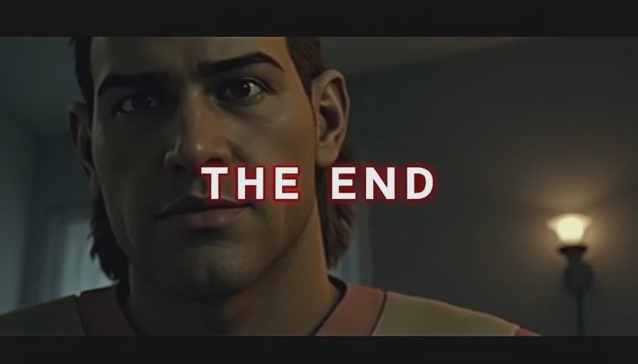 PS2 game The End credits showing clear finite ending