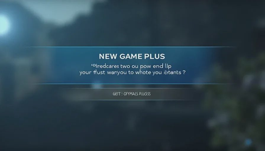 modern game New Game Plus menu showing permanent openness