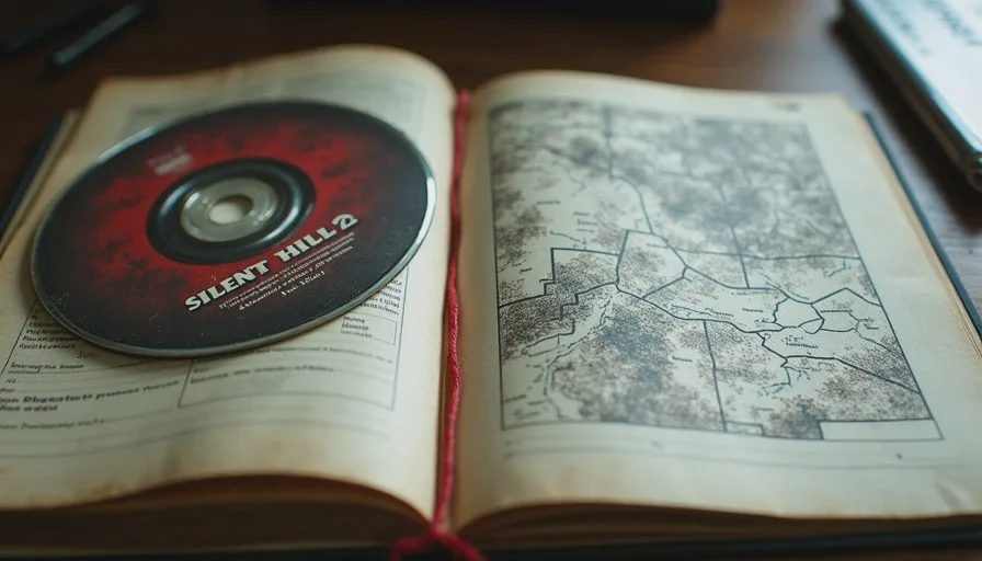 Silent Hill 2 disc and manual with incomplete map for second play